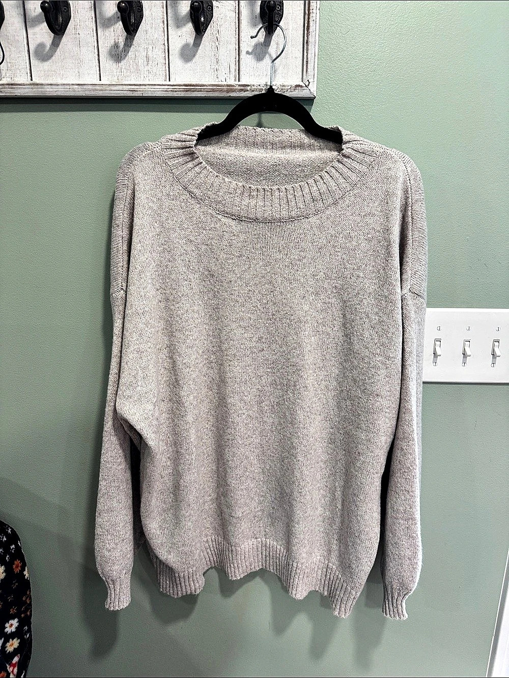 SHEIN Curve Crew Neck Sweater in Beige 2XL